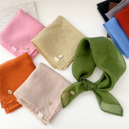 Bandana d'été pour femme en polyester uni, idéal pour tous les jours