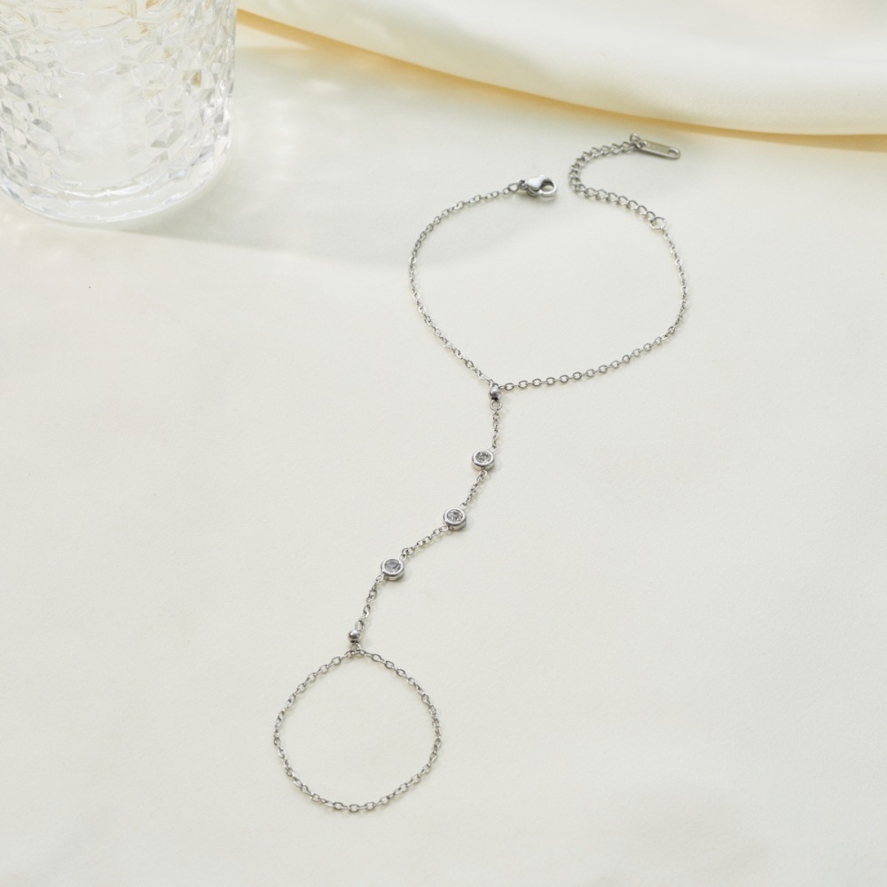 Bracelet Chaîne Femme Simple Series Daily Irregular Shape Chain En Acier Inoxydable Étanche Couleur Or Image4