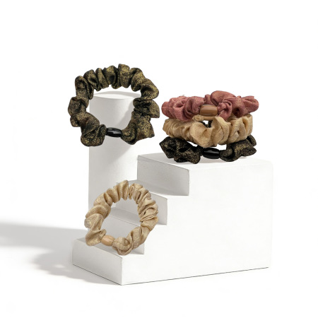 Chouchous pour cheveux en tissu uni uni, collection luxueuse 2