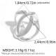 couleur argent/Taille unique/1 anneau creux Image2