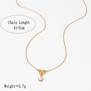 Colliers Pendentifs Pour Femmes En Acier Inoxydable, Couleur Or, Ornés D'Un Zircon Et D'Un Cœur Simple En Forme De Soleil h5 