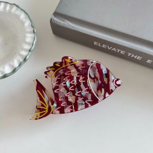 Pinces À Cheveux Pour Femmes Simple Series Retro Fish En Pvc h5 