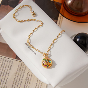 Colliers Pendentifs Pour Femmes En Acier Inoxydable, Couleur Or, Avec Strass, En Forme D'Insectes Mignons h5 Image4