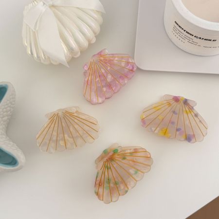 Pinces à cheveux en plastique pour femmes, collection Simple Series Vacation Shell