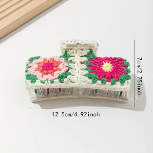 Pinces À Cheveux Pour Femmes En Tissu À Motif Floral Fraise Multicolore, Collection Romantique h5 Image4