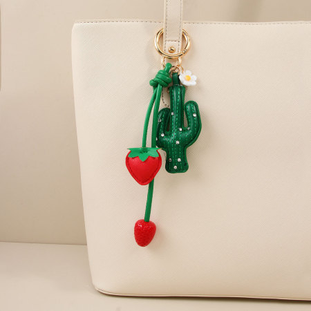 Porte-clés sac femme Simple Series Sweet Strawberry PU