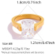 Couleur or/Taille de bague 8/1 anneau rectangulaire Image14
