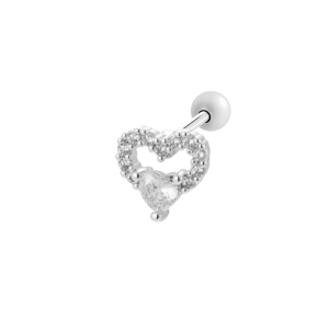 Boucles D'Oreilles Piercing Femme En Forme De Cœur, Couleur Cuivre Doré, Avec Zircon. h5