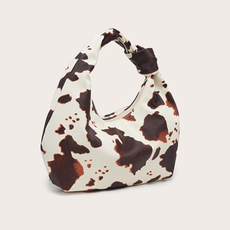Sacoche de bras pour femme en PU imprimé motif vache style streetwear 2