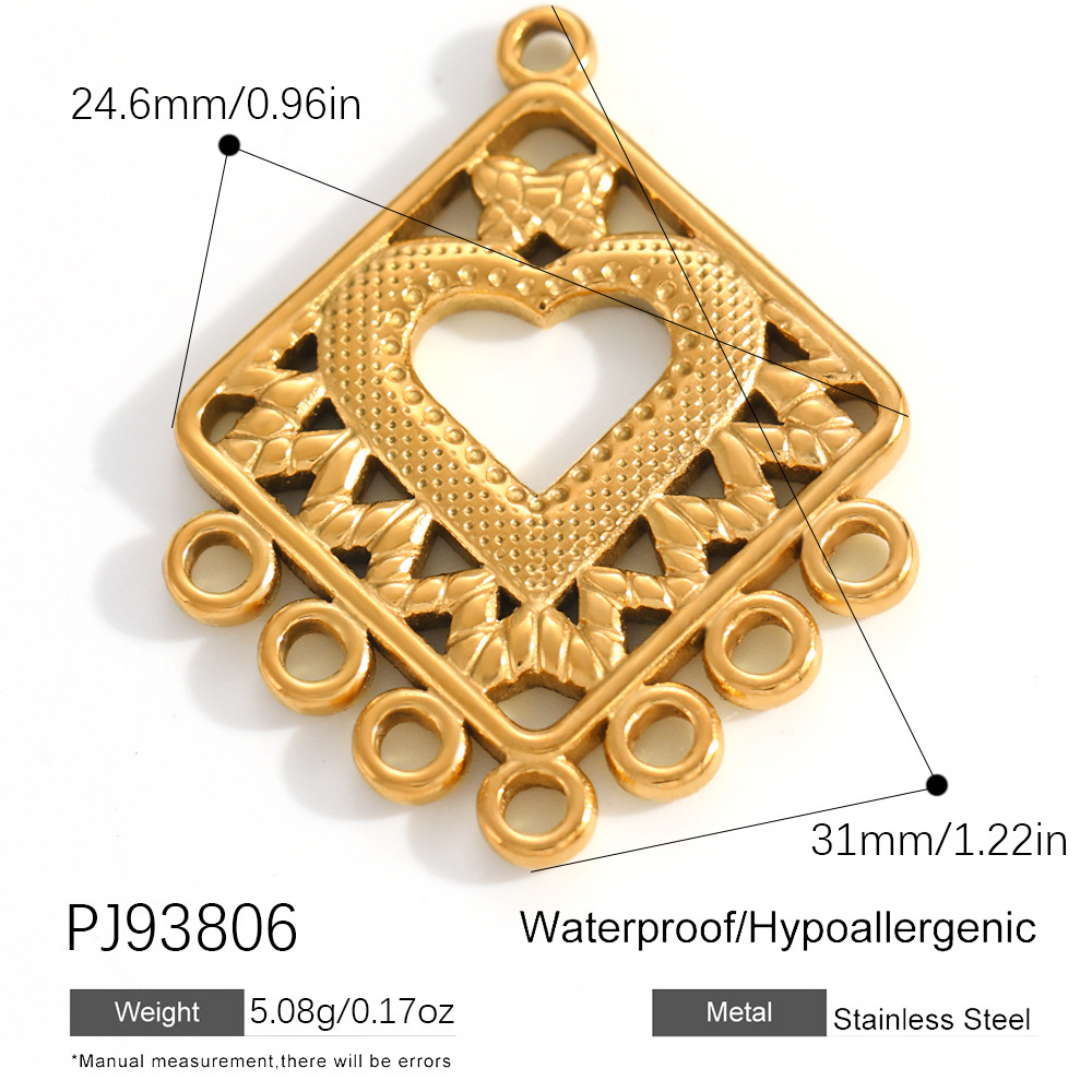 Pendentifs Pour Couples En Acier Inoxydable Doré, Forme Irrégulière, À Monter Soi-Même, Style Classique, En Forme De Cœur.