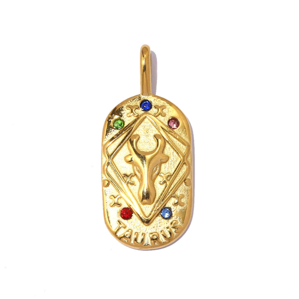 Pendentifs Pour Femmes, Collection Classique, Forme Rectangulaire, Constellation, En Acier Inoxydable Étanche, Couleur Or Image2