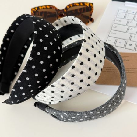 Bandeaux à cheveux élégants en tissu à pois pour femmes, collection Simple Series