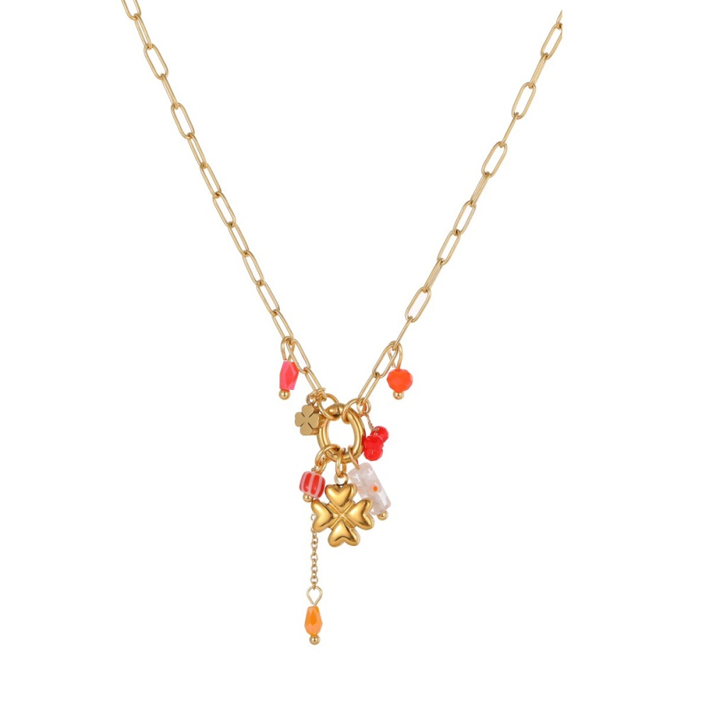 Ensembles De Bijoux Pour Femmes Simple Series Daily Clover En Acier Inoxydable Étanche Couleur Or Image5