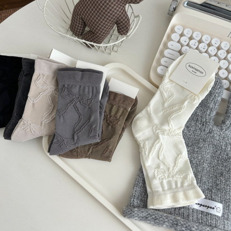 Chaussettes mi-mollet décontractées à rebond léger, couleur unie