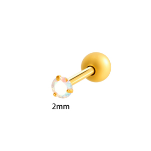 Boucles D'Oreilles Piercing Pour Femme, En Acier Inoxydable Doré, Imperméables, De Forme Géométrique Luxueuse, Ornées De Zircon. h5 Image2
