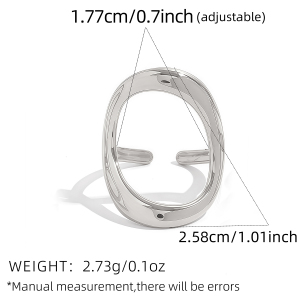 Bagues Tendance En Acier Inoxydable Argenté, Forme Rétro Simple Et Irrégulière, Étanches. h5