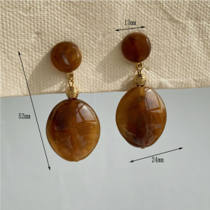 Boucles D'Oreilles Pendantes Rétro En Résine Pour Femmes h5 