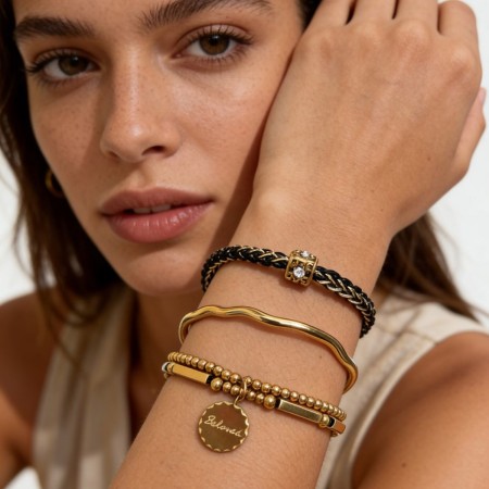 Bracelets à breloques rétro classiques en acier inoxydable, étanches, couleur or, pour femmes