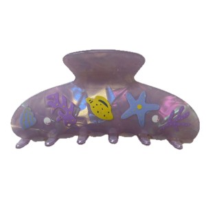 Griffes À Cheveux Pour Femmes En Acétate, Motif Tortue, Coquillage Et Étoile De Mer, Collection Classique h5 Image5