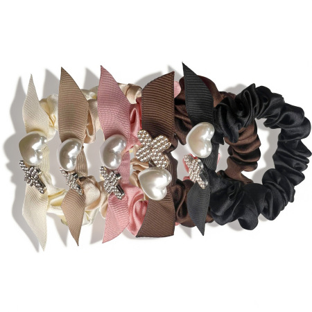 Chouchous en tissu à nœud papillon en forme de cœur, collection romantique 2
