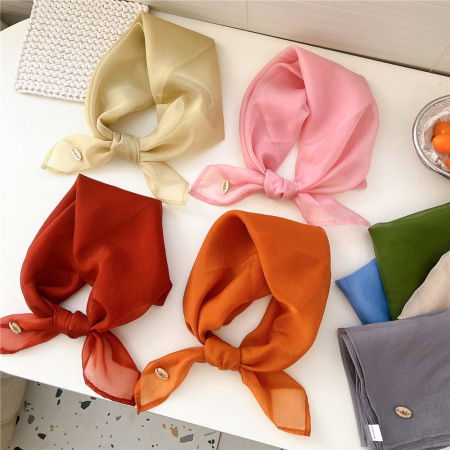 Bandana d'été pour femme en polyester uni, idéal pour tous les jours 2