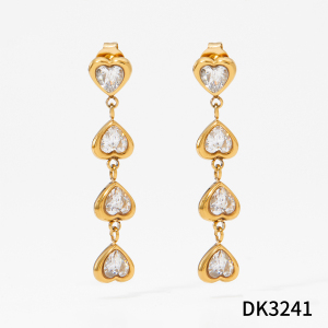 Boucles D'Oreilles Pendantes Pour Femme, Style Luxueux, En Acier Inoxydable, Imperméables, Couleur Or, Avec Pompon Et Zircon. h5 