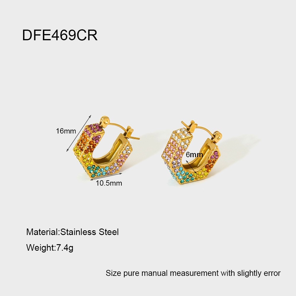 Boucles D'Oreilles Créoles Élégantes Et Luxueuses Pour Femmes, En Acier Inoxydable Doré, De Forme Géométrique Et Imperméables. 