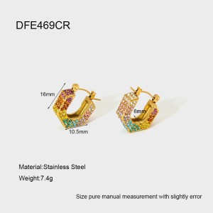 Boucles D'Oreilles Créoles Élégantes Et Luxueuses Pour Femmes, En Acier Inoxydable Doré, De Forme Géométrique Et Imperméables. h5 