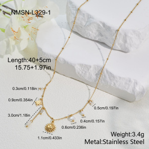 Ensembles De Bijoux Pour Femmes Simple Series Daily Sun En Acier Inoxydable Étanche Couleur Or h5 
