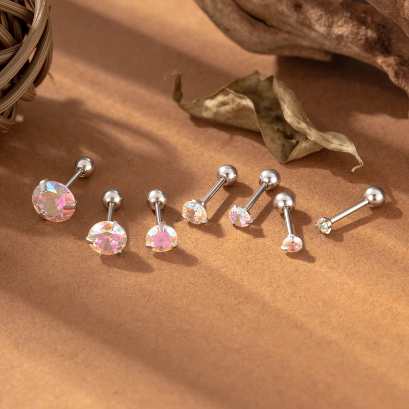 Boucles D'Oreilles Piercing Pour Femme, En Acier Inoxydable Doré, Imperméables, De Forme Géométrique Luxueuse, Ornées De Zircon. Image5