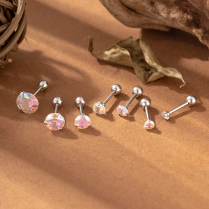 Boucles D'Oreilles Piercing Pour Femme, En Acier Inoxydable Doré, Imperméables, De Forme Géométrique Luxueuse, Ornées De Zircon. h5 Image5