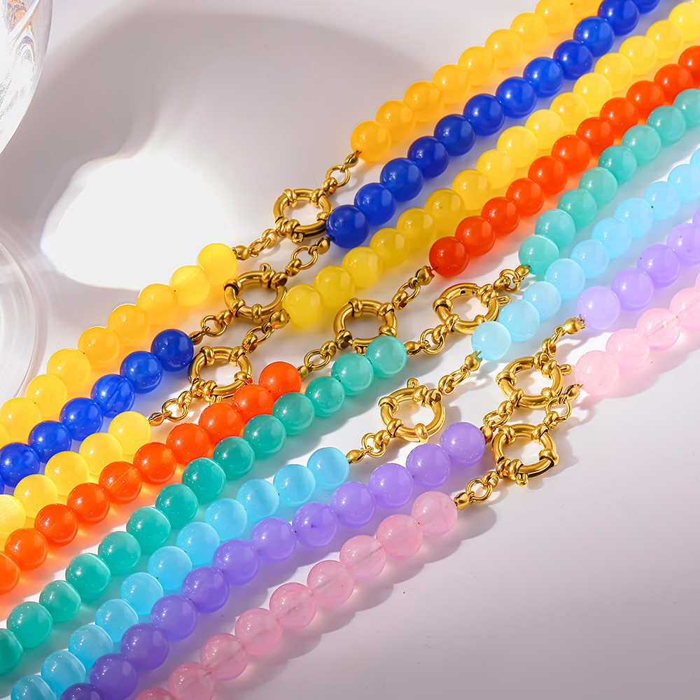 Colliers De Perles Pour Femmes En Acier Inoxydable Étanche De La Collection Simple Series Daily Beads Image4