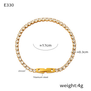 Bracelet Chaîne Luxueux Pour Femme En Acier Inoxydable, Étanche, Couleur Or, Orné De Zircon. h5