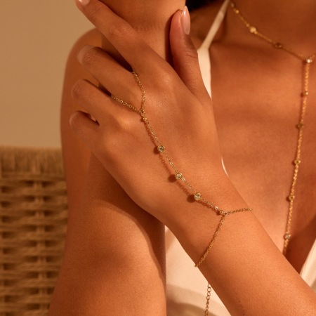 Bracelet chaîne femme Simple Series Daily Irregular Shape Chain en acier inoxydable étanche couleur or