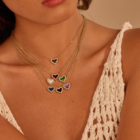 Collier chaîne cœur quotidien Simple Series en acier inoxydable étanche couleur or pour femme