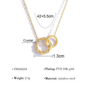 Colliers Pendentifs Pour Femmes En Forme De Cœur Simple, En Acier Inoxydable, Étanches, Couleur Or Et Strass. h5 