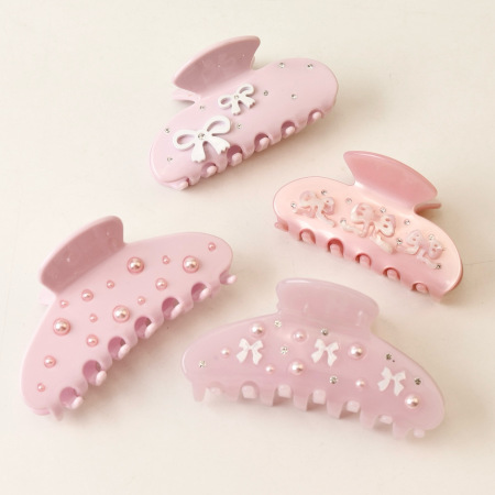 Pinces à cheveux pour femmes en acétate avec nœud papillon doux, collection romantique 2