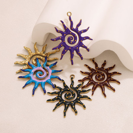 Pendentifs pour femmes en acier inoxydable couleur or, étanches, de la série classique à faire soi-même 2
