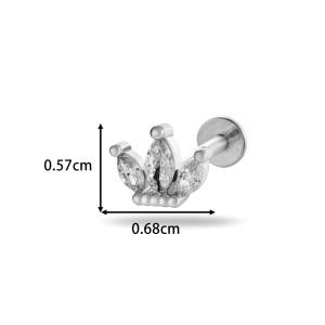 Boucles D'Oreilles Piercing Femme, Motif Fleur, Cœur, Nœud Papillon, Croix Et Lune, Couleur Cuivre Doré, Zircon. h5 Image2