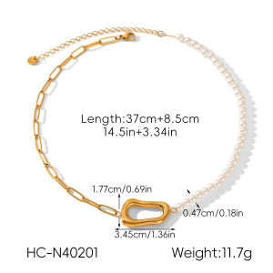 Colliers Pendentifs Pour Femmes En Forme De Croix, En Acier Inoxydable Étanche, Couleur Or Et Perle h5 Image2