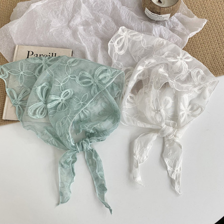 Écharpes d'été pour femmes en dentelle ajourée, unies, à motif floral romantique
