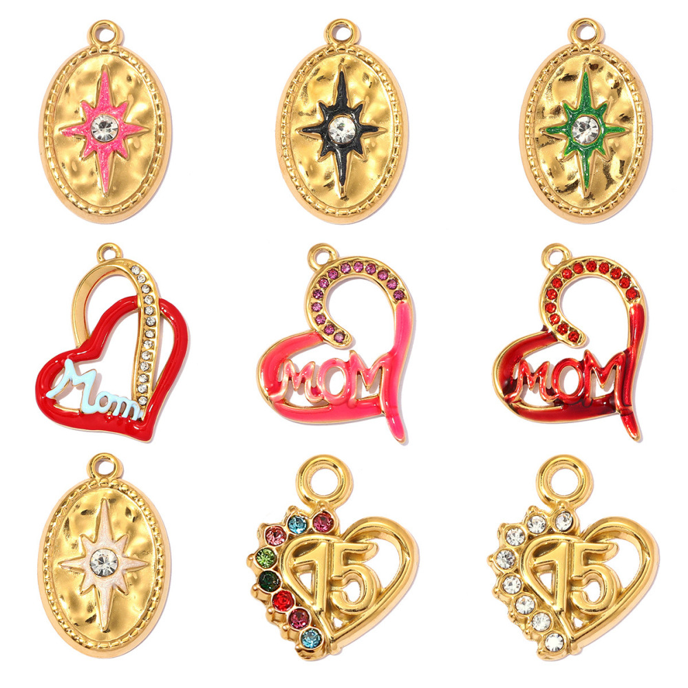Pendentifs Pour Femmes En Acier Inoxydable, Couleur Or, Motif Fleur Et Soleil, Collection Classique À Faire Soi-Même Image3