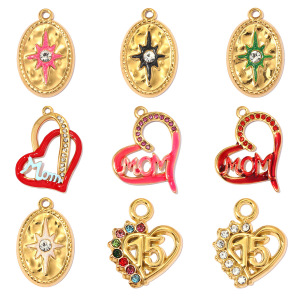 Pendentifs Pour Femmes En Acier Inoxydable, Couleur Or, Motif Fleur Et Soleil, Collection Classique À Faire Soi-Même h5 Image3
