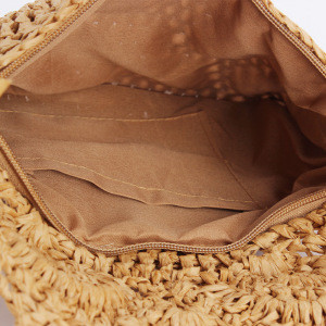 Sacoche De Selle Femme En Papier Tissé À Pompons Style Vacances h5 Image4