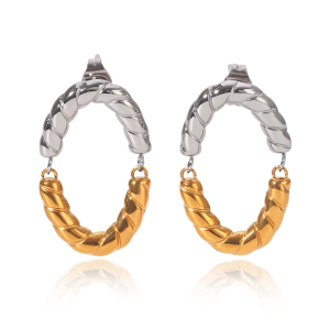 Boucles D'Oreilles Pendantes Rondes Pour Femmes, En Acier Inoxydable Étanche, De Couleurs Assorties h5 