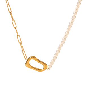 Colliers Pendentifs Pour Femmes En Forme De Croix, En Acier Inoxydable Étanche, Couleur Or Et Perle h5 
