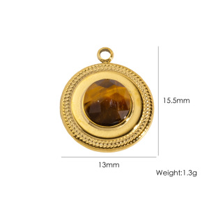 Pendentifs Ronds Simples En Pierres Naturelles Pour Femmes, À Faire Soi-Même h5