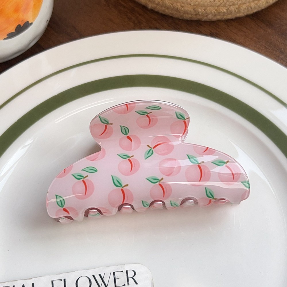 Pinces À Cheveux Pour Femmes En Pvc Motif Fruits Sucrés, Collection Romantique
