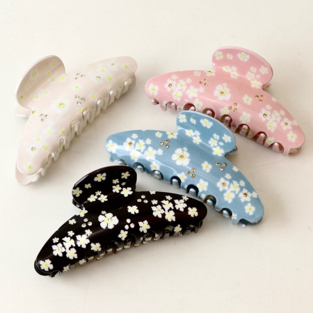 Pinces à cheveux pour femmes en acétate à motif floral doux, collection romantique 2