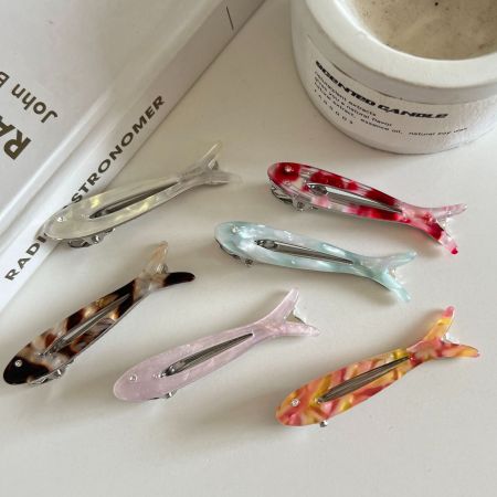 Pinces à cheveux pour femmes en feuille d'acétate de poisson